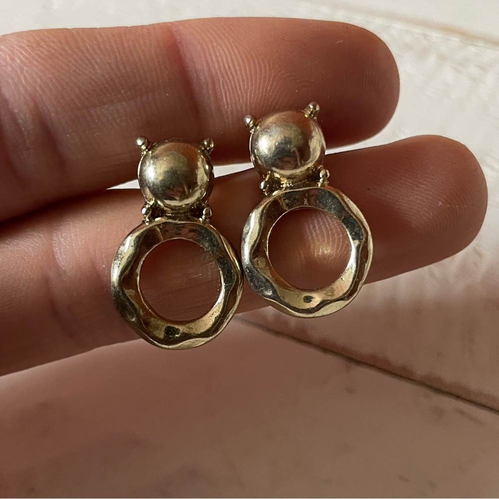 🍒4/$15 Gold-Tone Circle Drop Earrings